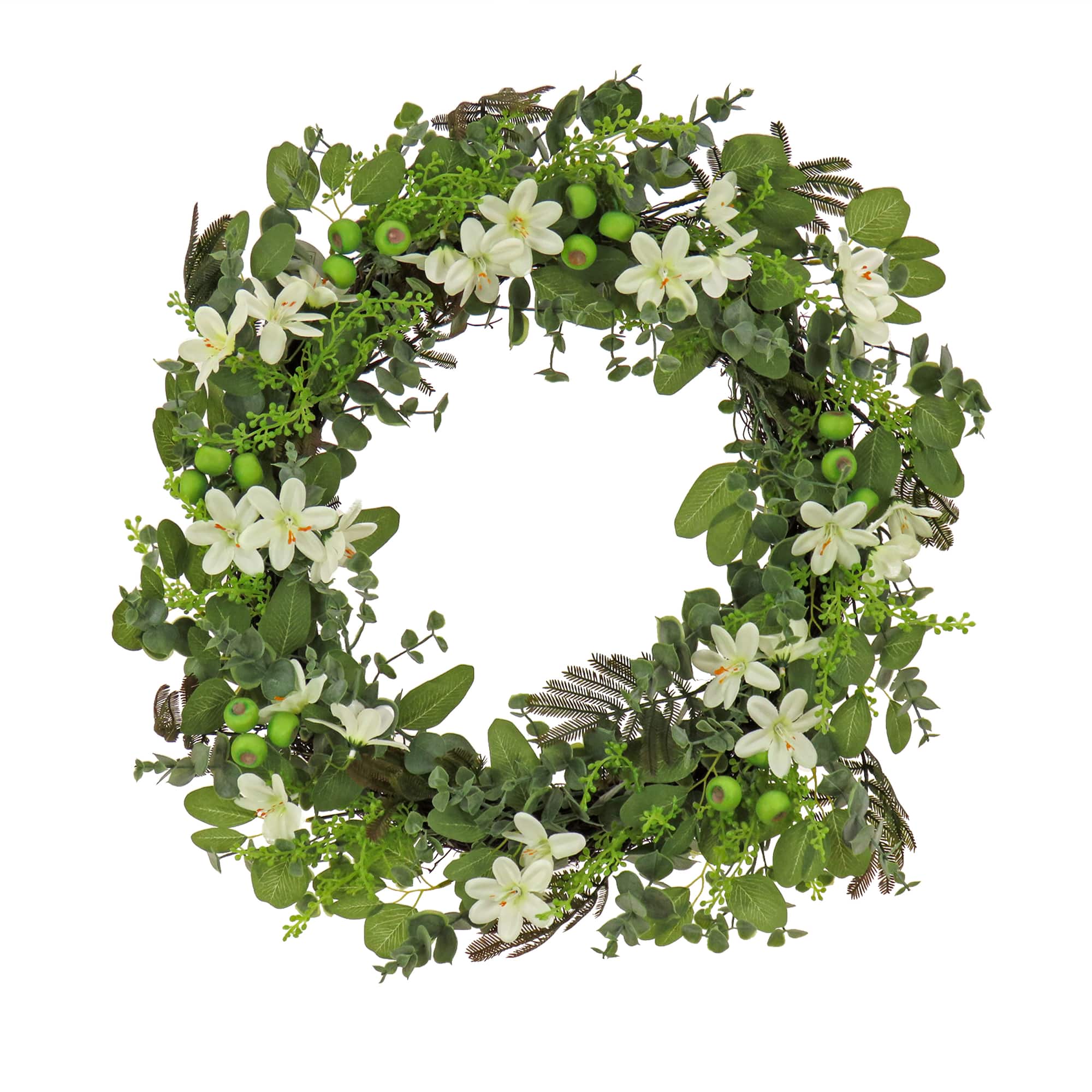 24" Spring Mixed Blossoms Floral Wreath